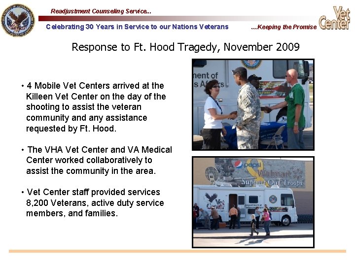 Readjustment Counseling Service. . . Celebrating 30 Years in Service to our Nations Veterans