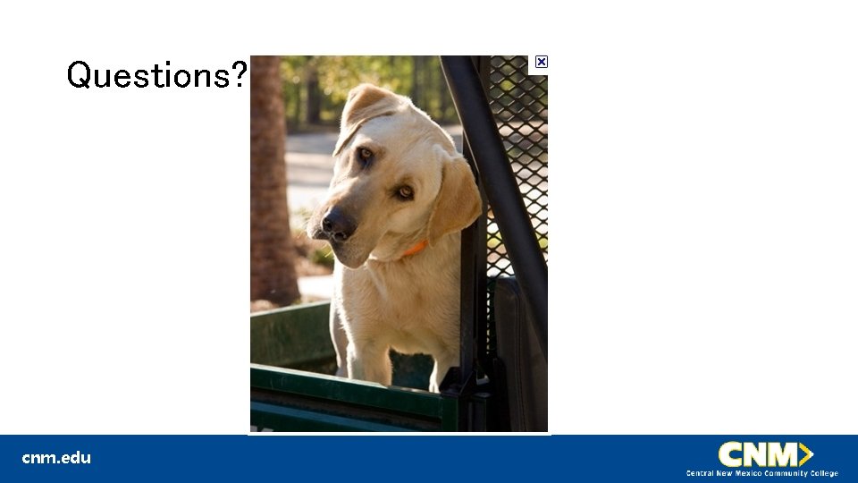 Questions? cnm. edu 