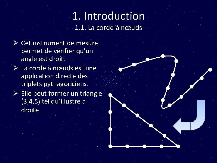 1. Introduction 1. 1. La corde à nœuds Ø Cet instrument de mesure permet