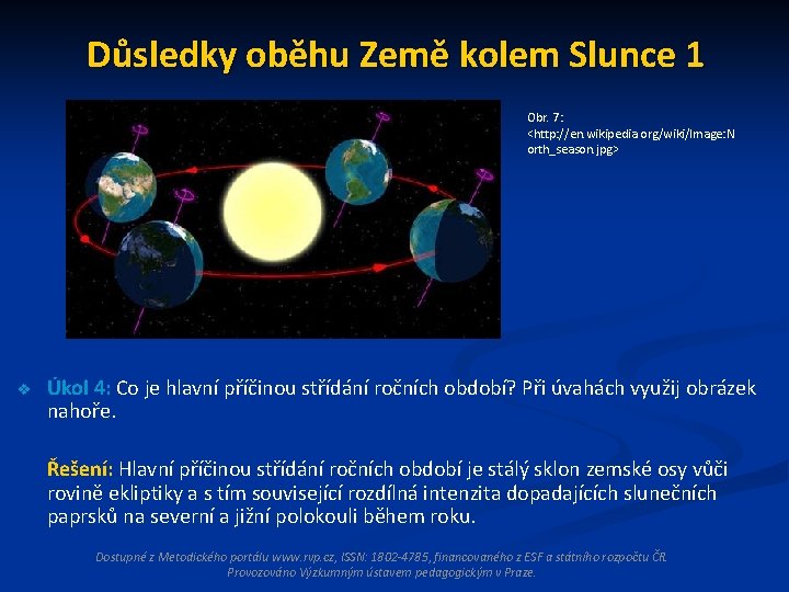 Důsledky oběhu Země kolem Slunce 1 Obr. 7: <http: //en. wikipedia. org/wiki/Image: N orth_season. Důsledky oběhu Země kolem Slunce 1 Obr. 7: <http: //en. wikipedia. org/wiki/Image: N orth_season.