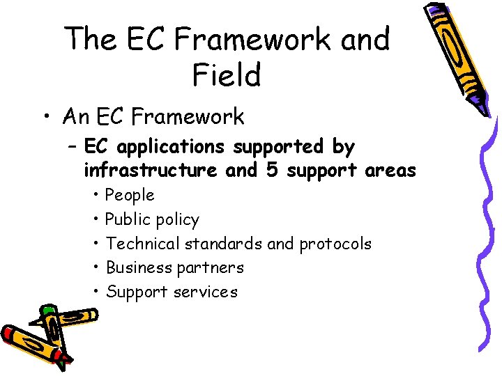 The EC Framework and Field • An EC Framework – EC applications supported by