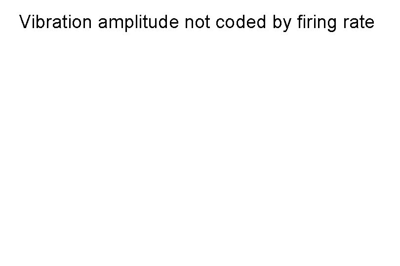 Vibration amplitude not coded by firing rate 