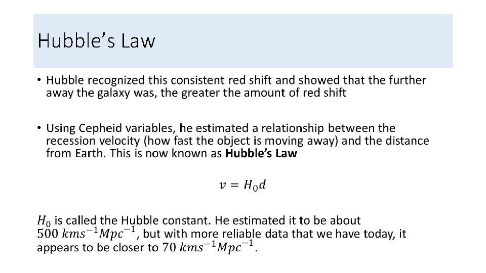 Hubble’s Law • 