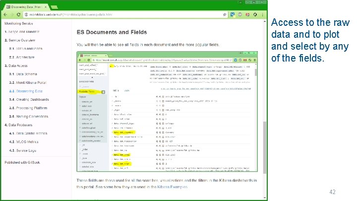 Access to the raw data and to plot and select by any of the