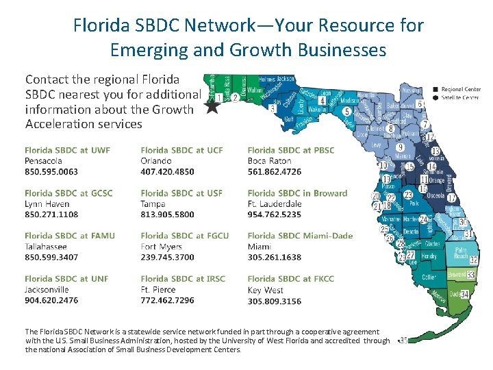 Florida SBDC Network—Your Resource for Emerging and Growth Businesses Contact the regional Florida SBDC