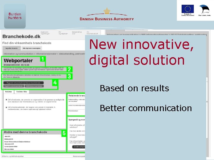 New innovative, digital solution Based on results Better communication 