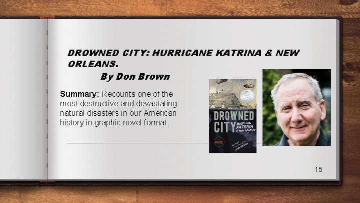 DROWNED CITY: HURRICANE KATRINA & NEW ORLEANS. By Don Brown Summary: Recounts one of