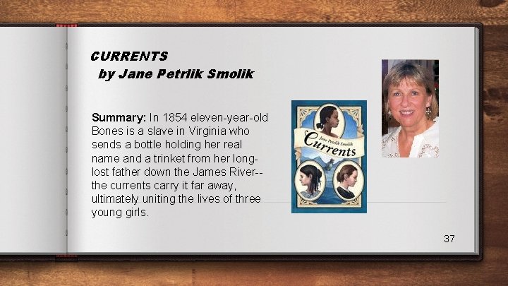 CURRENTS by Jane Petrlik Smolik Summary: In 1854 eleven-year-old Bones is a slave in
