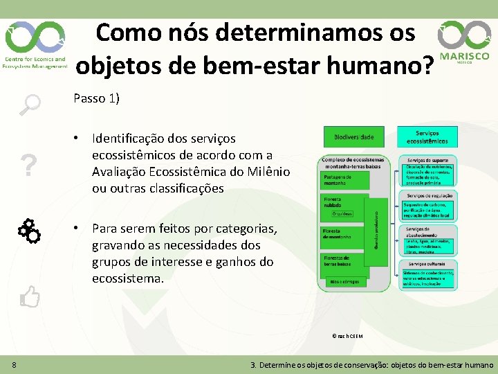 Como nós determinamos os objetos de bem-estar humano? Passo 1) ? • Identificação dos