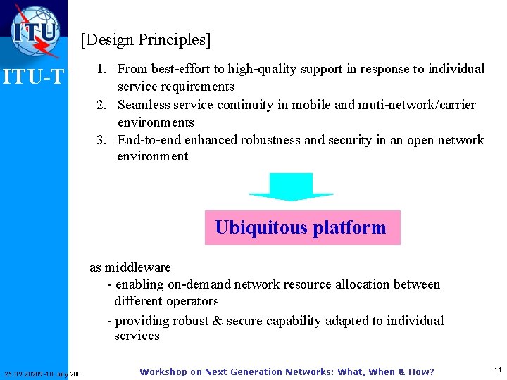 [Design Principles] ITU-T 1. From best-effort to high-quality support in response to individual service
