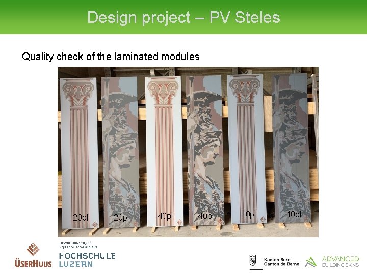 Design project – PV Steles Quality check of the laminated modules 20 pl 40