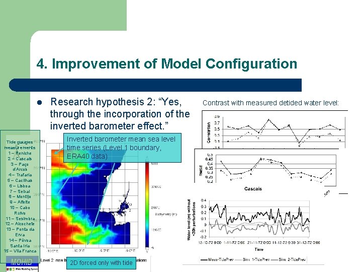 4. Improvement of Model Configuration l Tide gauges measurements 1 – Peniche 2 –