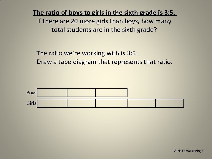 The ratio of boys to girls in the sixth grade is 3: 5. If