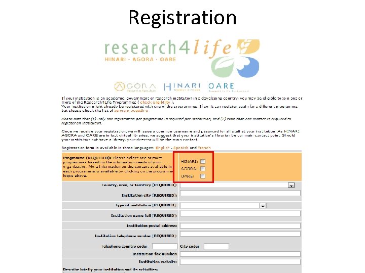 Registration Registration