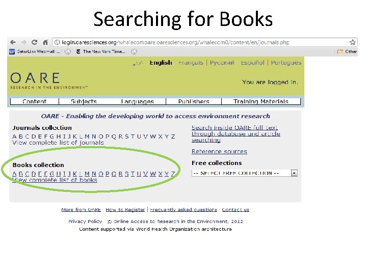 Searching for Books Searching for Books