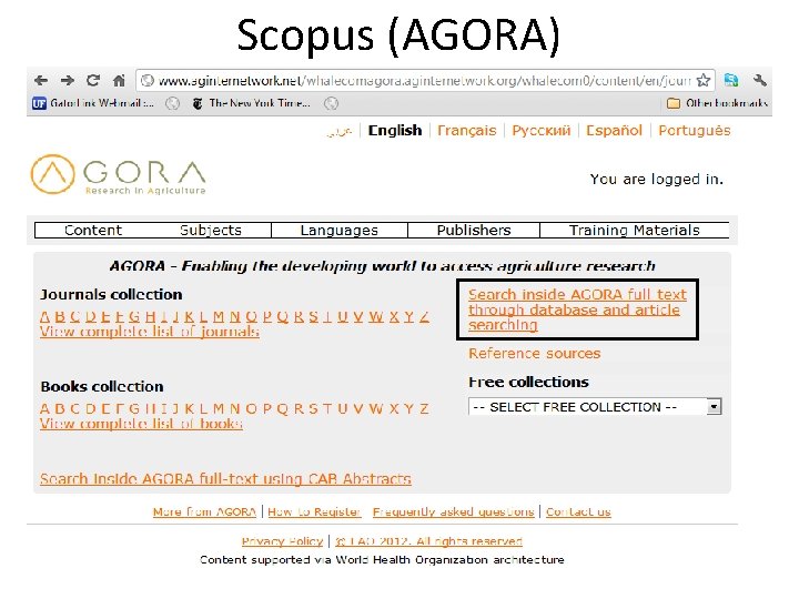 Scopus (AGORA) Scopus (AGORA)