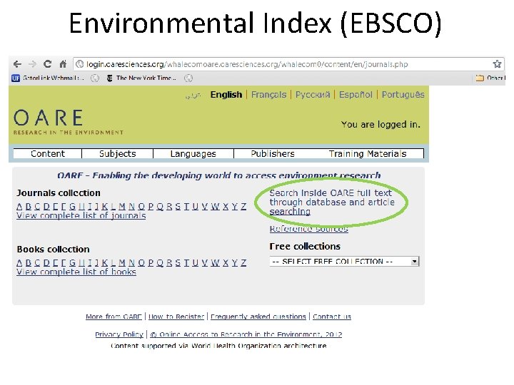 Environmental Index (EBSCO) 