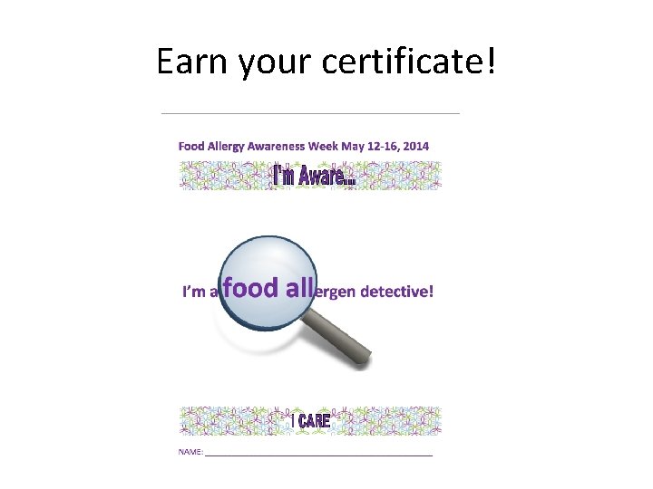 Earn your certificate! 