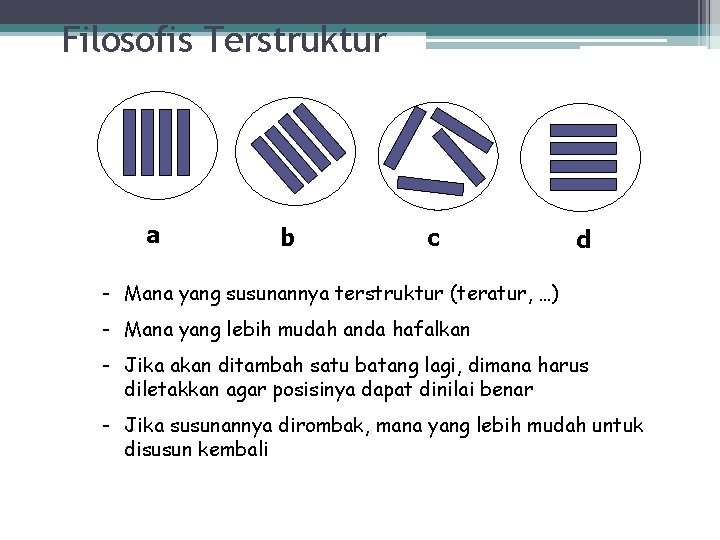 Filosofis Terstruktur a b c d - Mana yang susunannya terstruktur (teratur, …) -