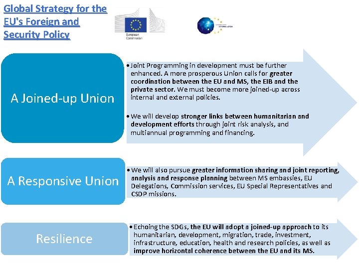 Global Strategy for the EU's Foreign and Security Policy A Joined-up Union • Joint