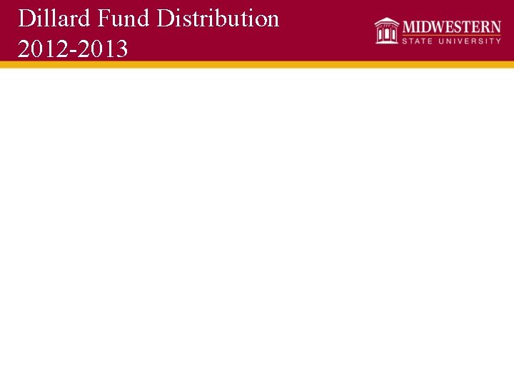 Dillard Fund Distribution 2012 -2013 