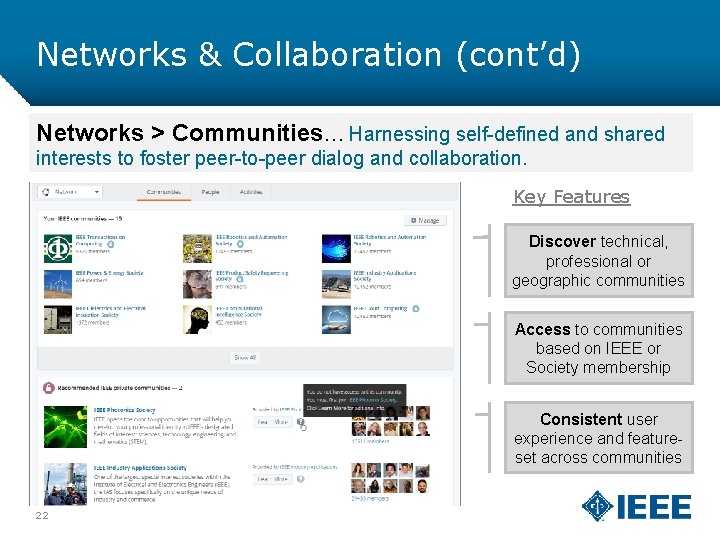 Networks & Collaboration (cont’d) Networks > Communities… Harnessing self-defined and shared interests to foster