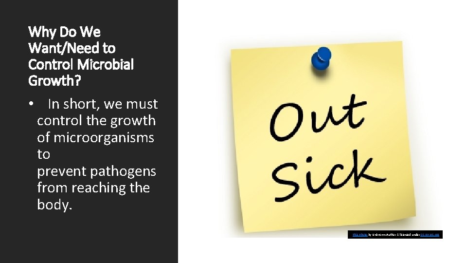 Why Do We Want/Need to Control Microbial Growth? • In short, we must control