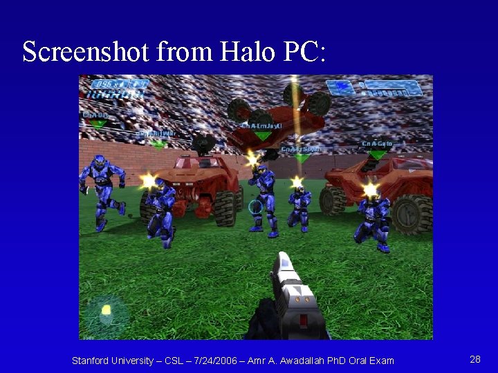 Screenshot from Halo PC: Stanford University – CSL – 7/24/2006 – Amr A. Awadallah