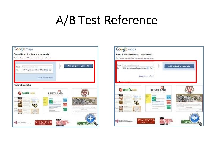 A/B Test Reference 