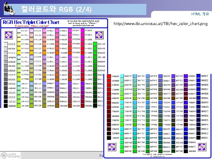 컬러코드와 RGB (2/4) HTML 개요 http: //www. tbi. univie. ac. at/TBI/hex_color_chart. png Page 49