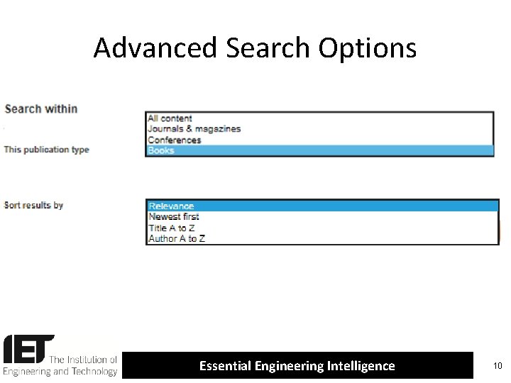 Advanced Search Options Essential Engineering Intelligence 10 