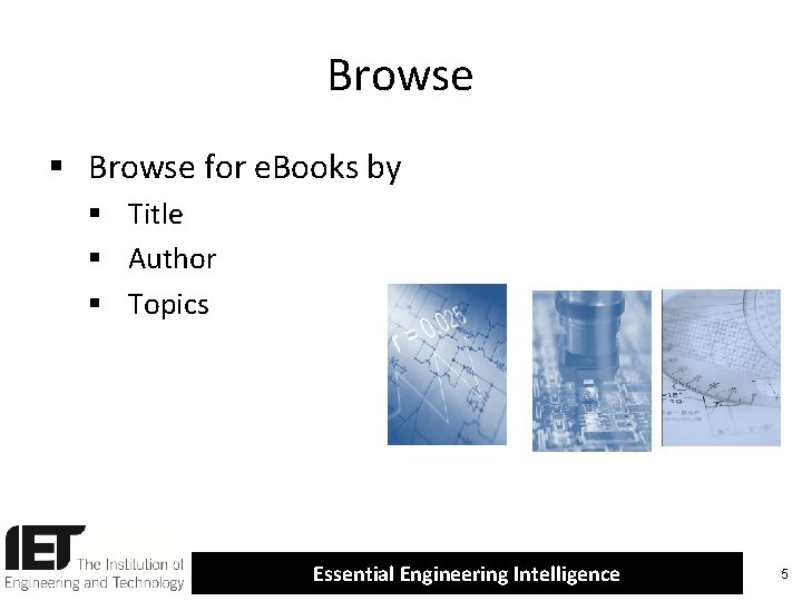 Browse § Browse for e. Books by § Title § Author § Topics Essential