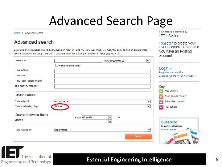 Advanced Search Page Essential Engineering Intelligence 9 