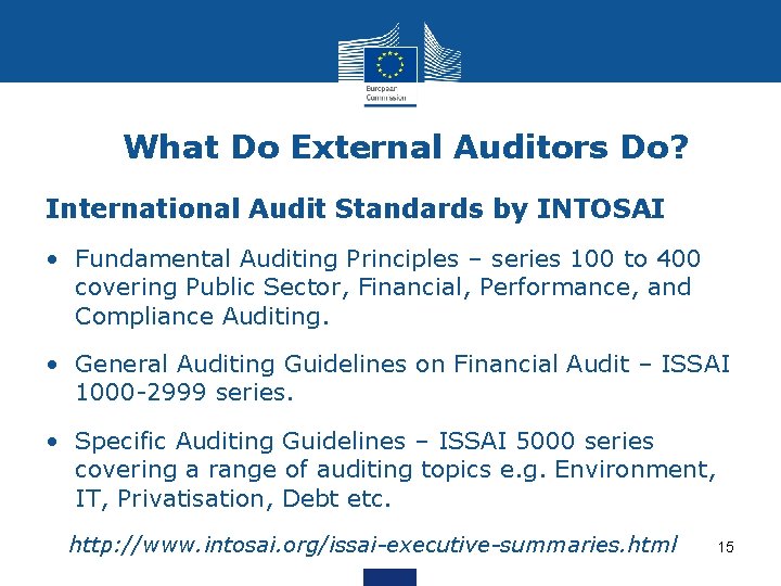 What Do External Auditors Do? International Audit Standards by INTOSAI • Fundamental Auditing Principles