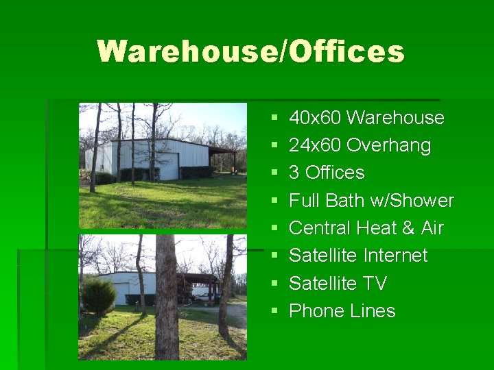 Warehouse/Offices § § § § 40 x 60 Warehouse 24 x 60 Overhang 3