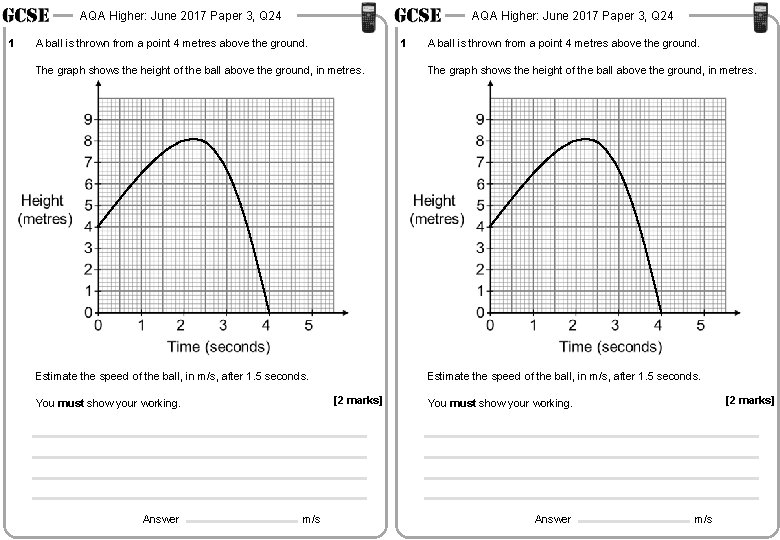 AQA Higher: June 2017 Paper 3, Q 24 1 AQA Higher: June 2017 Paper