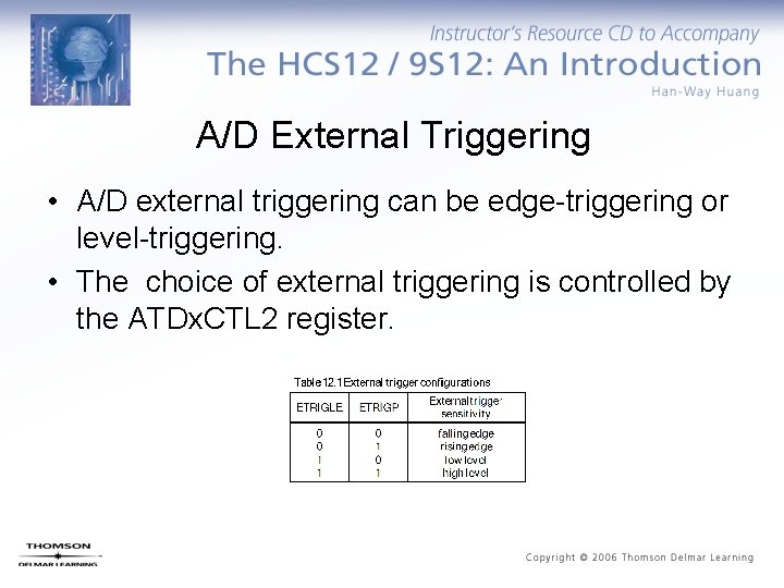 A/D External Triggering • A/D external triggering can be edge-triggering or level-triggering. • The