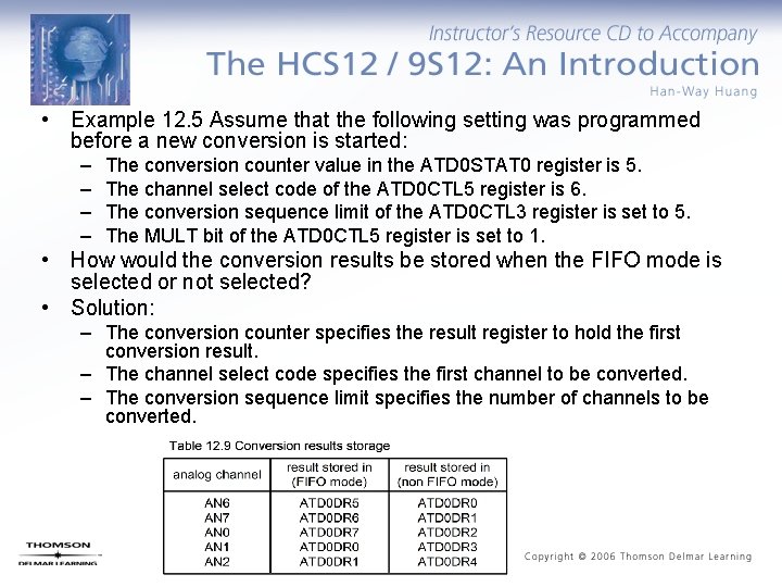  • Example 12. 5 Assume that the following setting was programmed before a