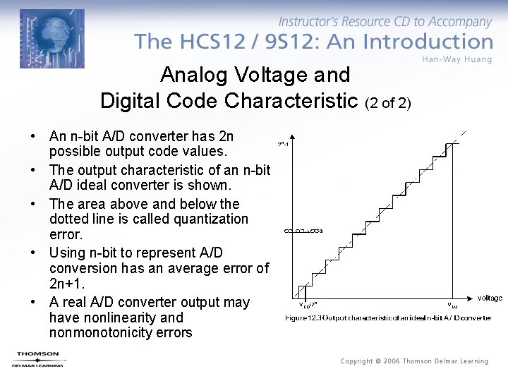 Analog Voltage and Digital Code Characteristic (2 of 2) • An n-bit A/D converter