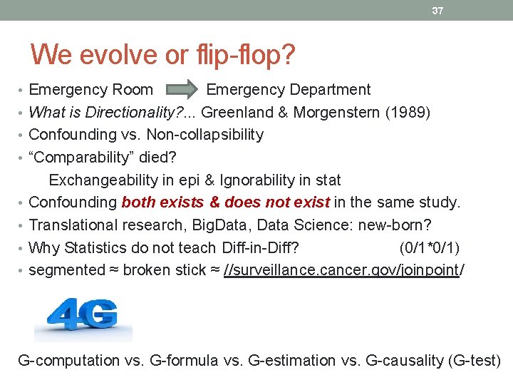 37 We evolve or flip-flop? • Emergency Room Emergency Department • What is Directionality?