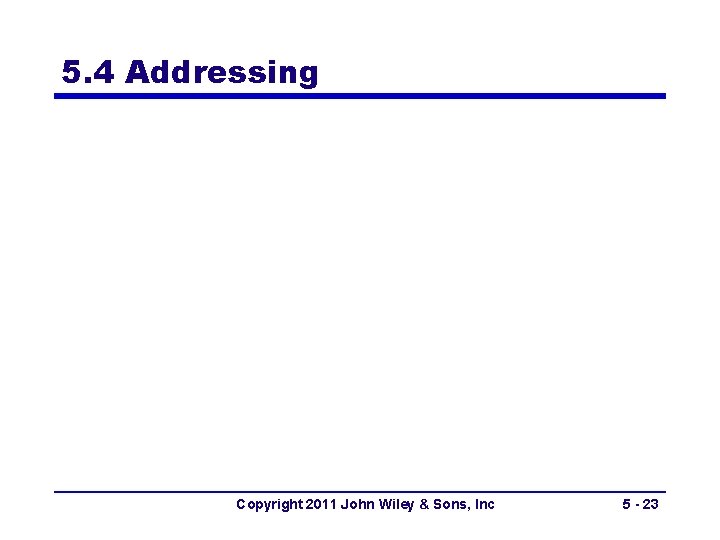 5. 4 Addressing Copyright 2011 John Wiley & Sons, Inc 5 - 23 