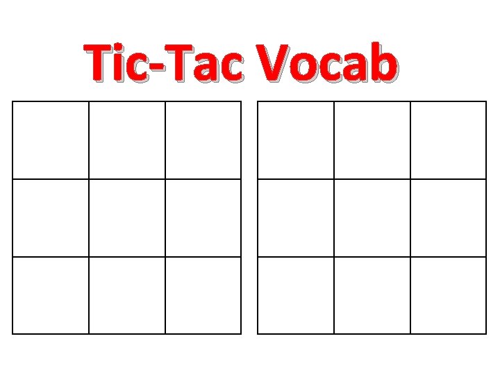 Tic-Tac Vocab 