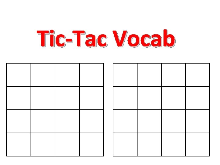 Tic-Tac Vocab 