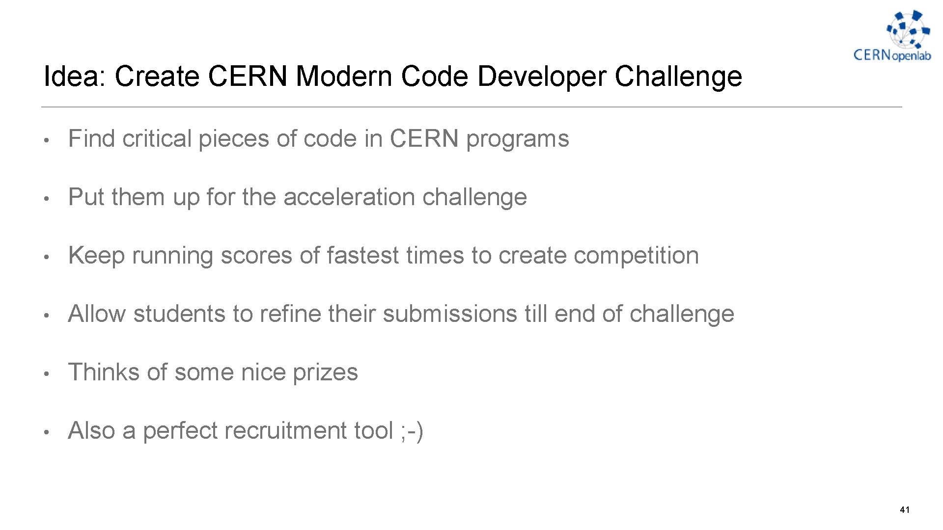 Idea: Create CERN Modern Code Developer Challenge • Find critical pieces of code in Idea: Create CERN Modern Code Developer Challenge • Find critical pieces of code in