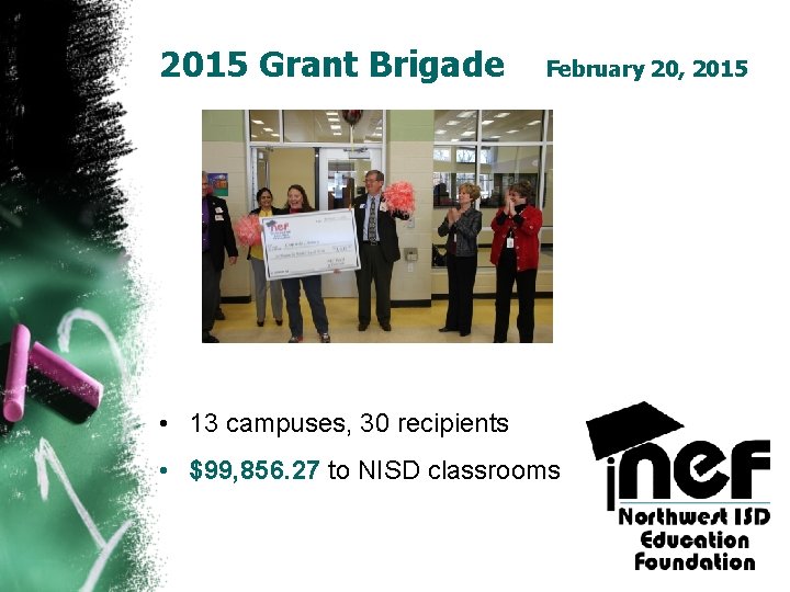 2015 Grant Brigade February 20, 2015 • 13 campuses, 30 recipients • $99, 856.