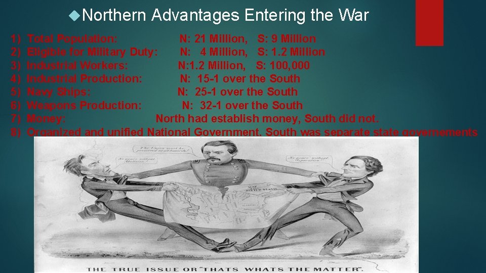  Northern 1) 2) 3) 4) 5) 6) 7) 8) Advantages Entering the War