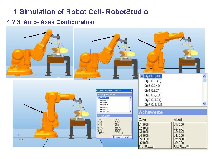 1 Simulation of Robot Cell- Robot. Studio 1. 2. 3. Auto- Axes Configuration 11