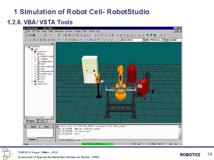 1 Simulation of Robot Cell- Robot. Studio 1. 2. 6. VBA/ VSTA Tools TEMPUS