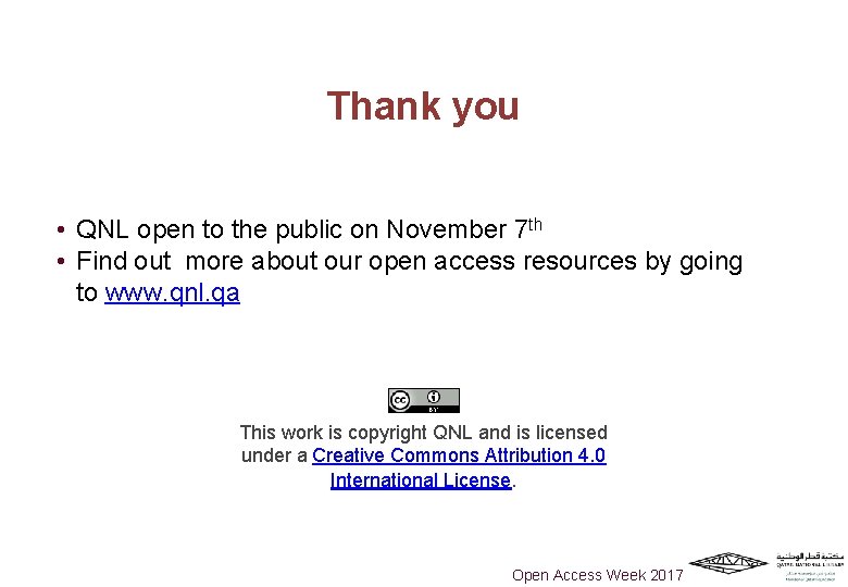 Thank you • QNL open to the public on November 7 th • Find