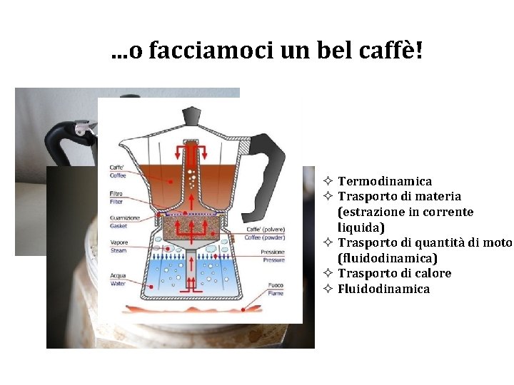 . . . o facciamoci un bel caffè! ² Termodinamica ² Trasporto di materia